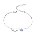 Cute Pussy Cat Opal Link Bracelet for Women