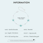 Gradient Blue-green Starfish Link Chain Bracelets